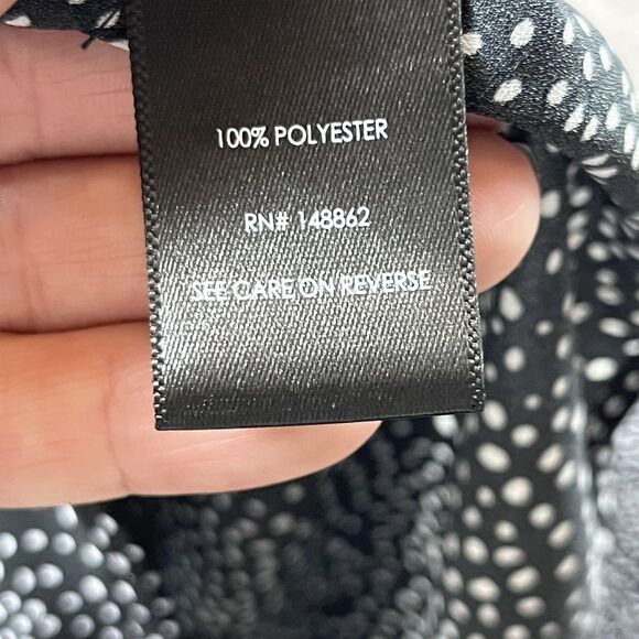 Torrid Blouse Womens 0X Black White Polka Dot Plus Top Boho Button V Neck - Picture 5 of 8